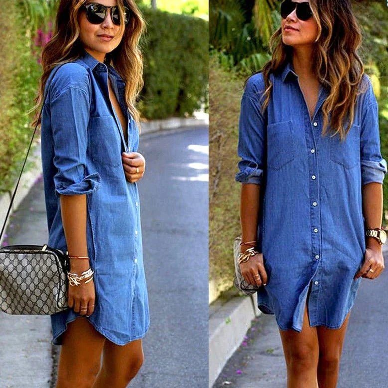 NIMA denim mini-jurk