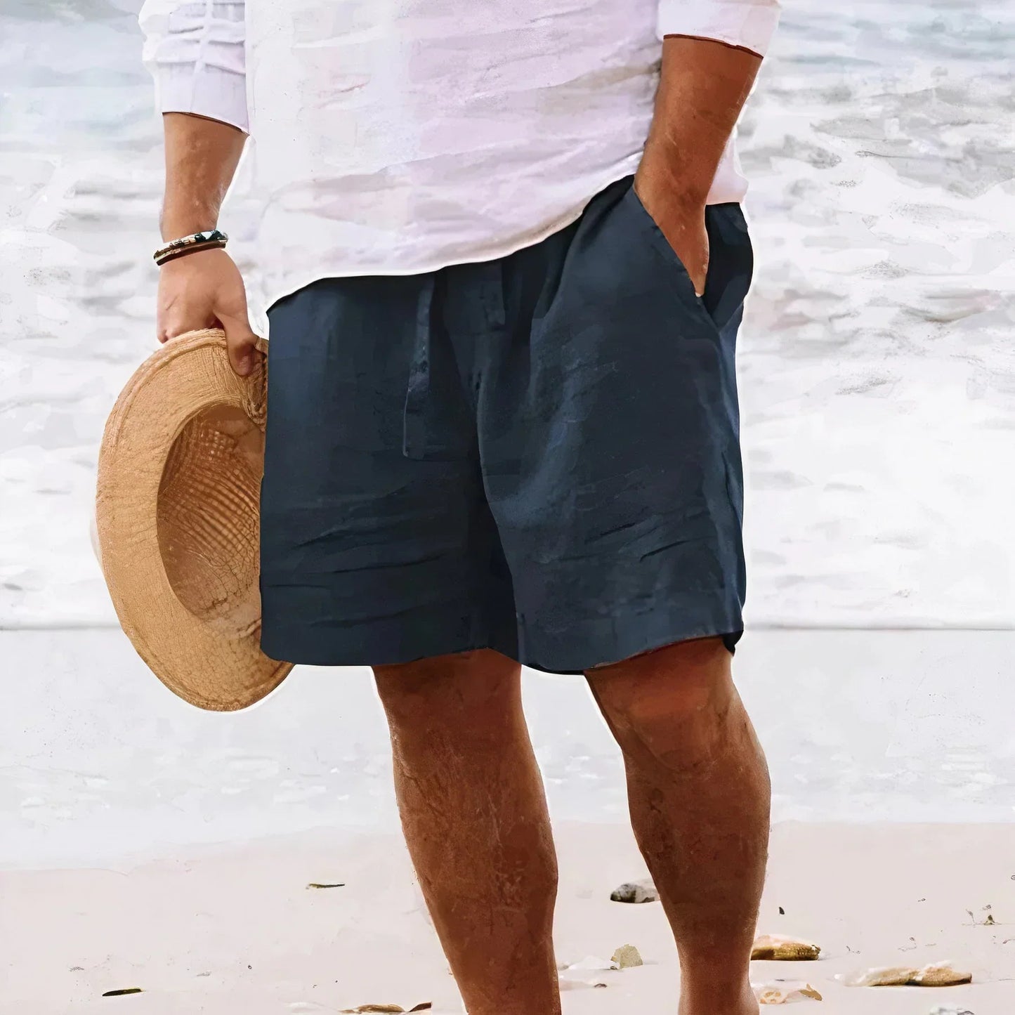 Ademende linnen short - Zach