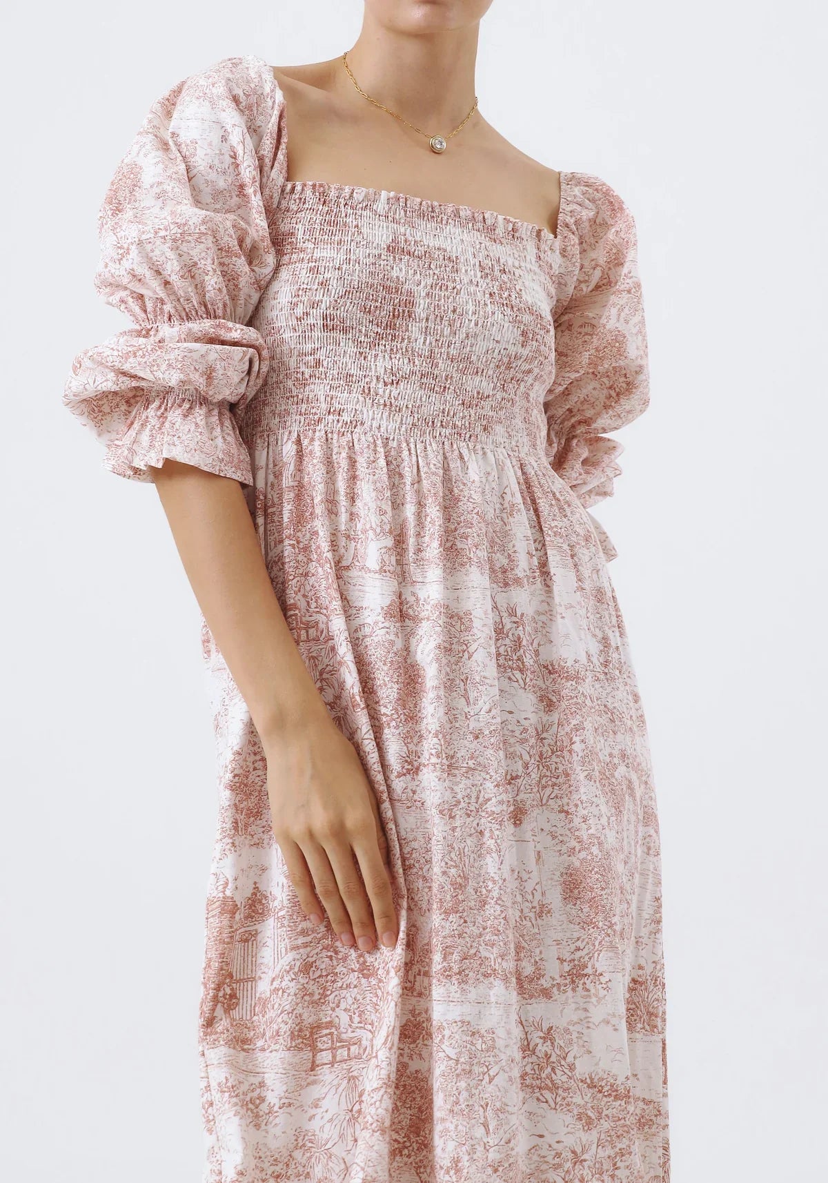 NIMA Chiffon jurk met klokmouwen