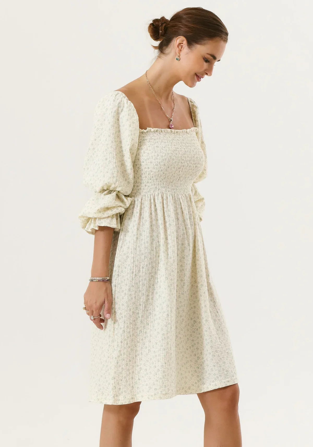 NIMA Chiffon jurk met klokmouwen