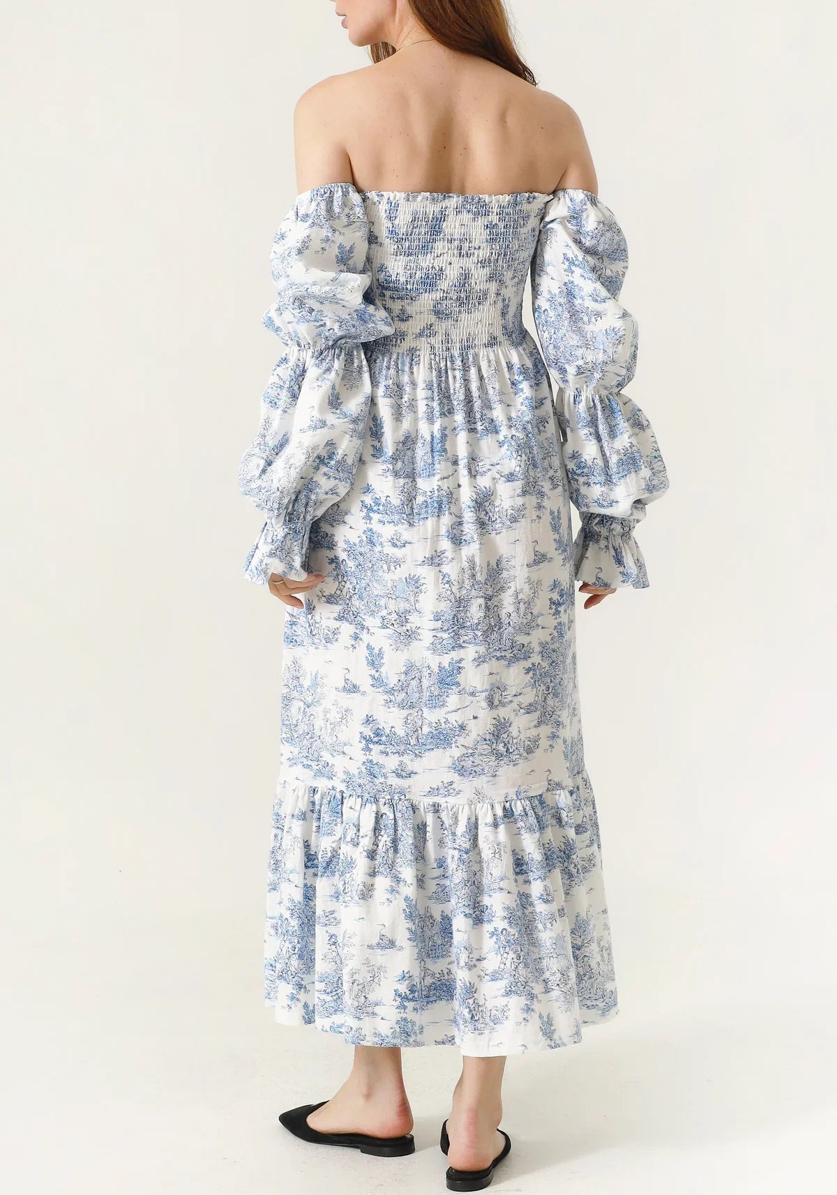 NIMA Chiffon jurk met klokmouwen
