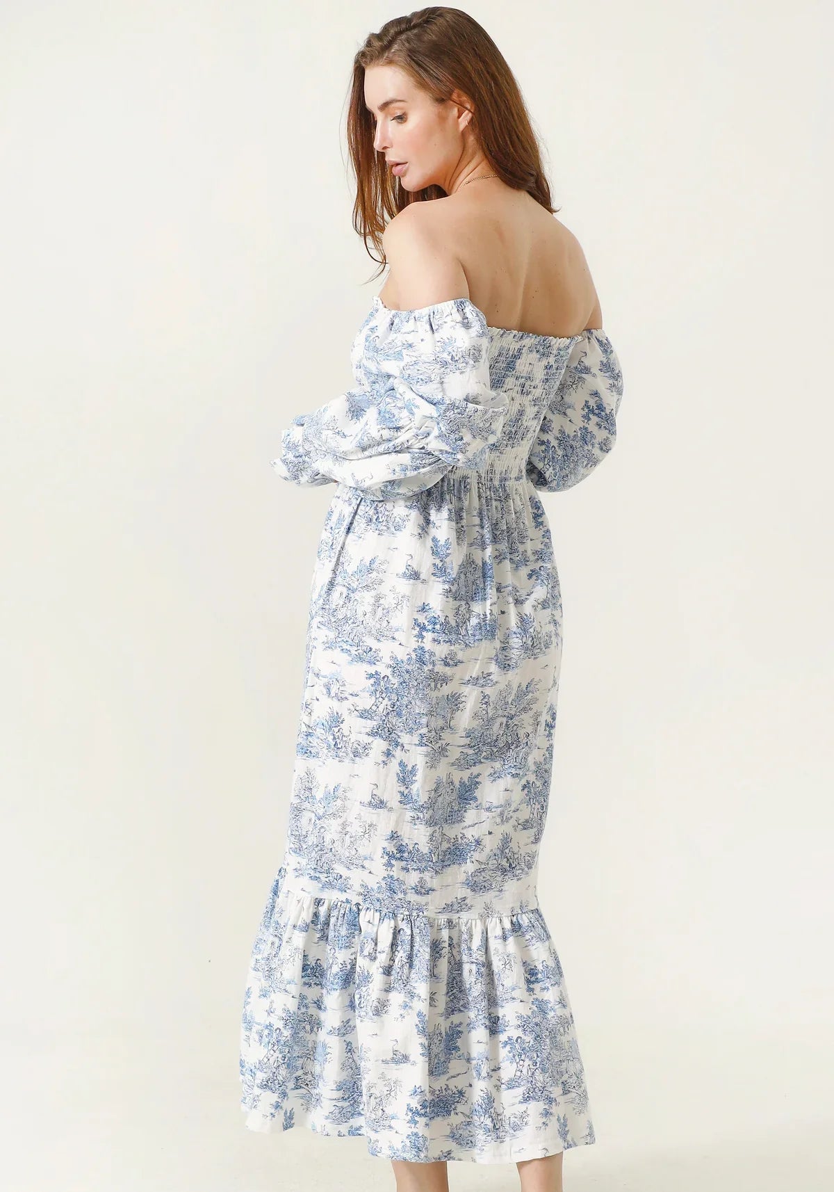 NIMA Chiffon jurk met klokmouwen