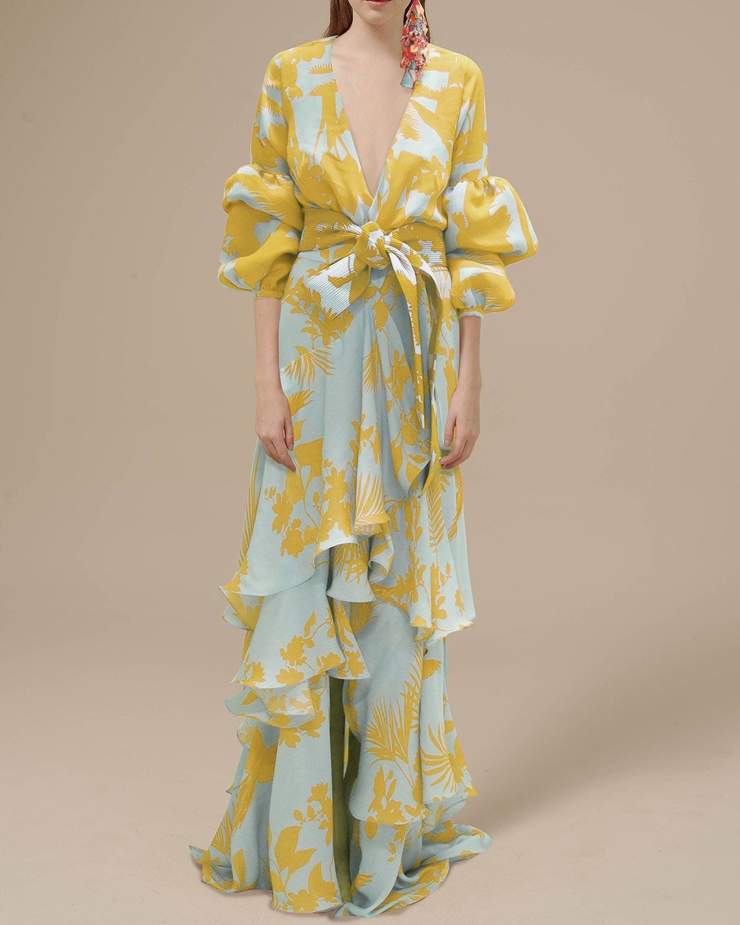 NIMA Feestelijke jurk van chiffon met print