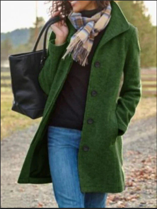 Long winter trench coat for women – elegant coat for cold days