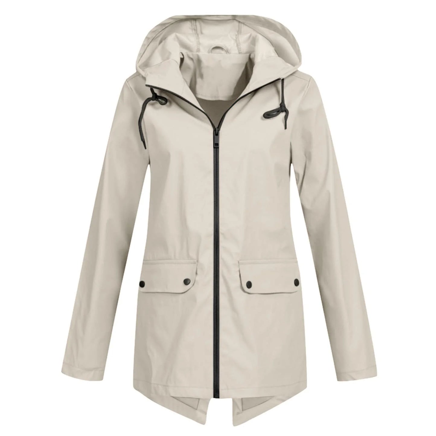 Women's long rain jacket with hood – extra length for reliable protection