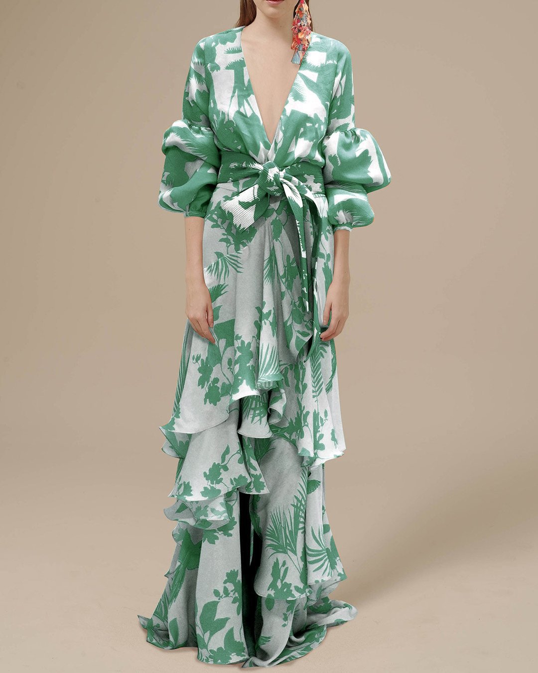 NIMA Feestelijke jurk van chiffon met print