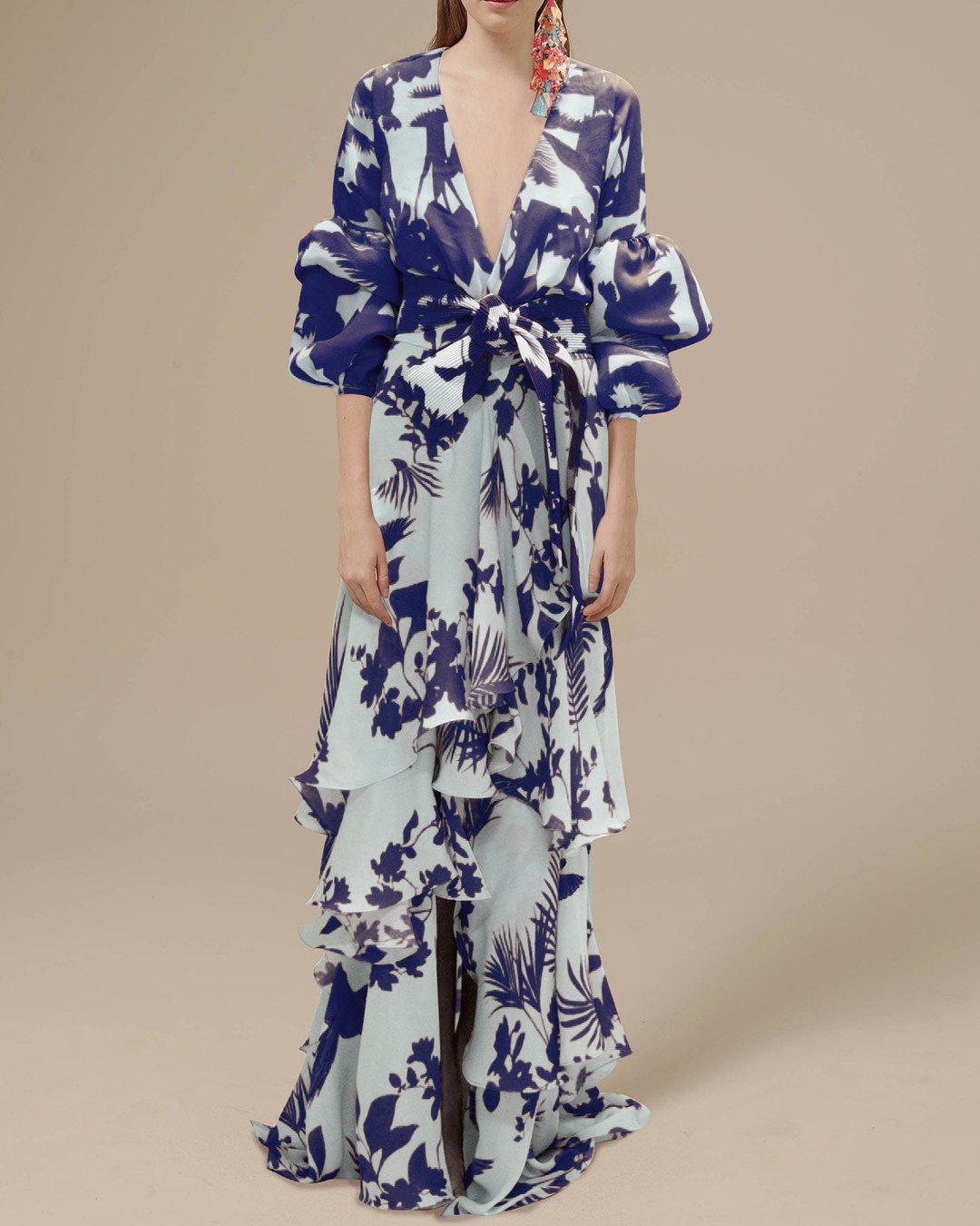 NIMA Feestelijke jurk van chiffon met print