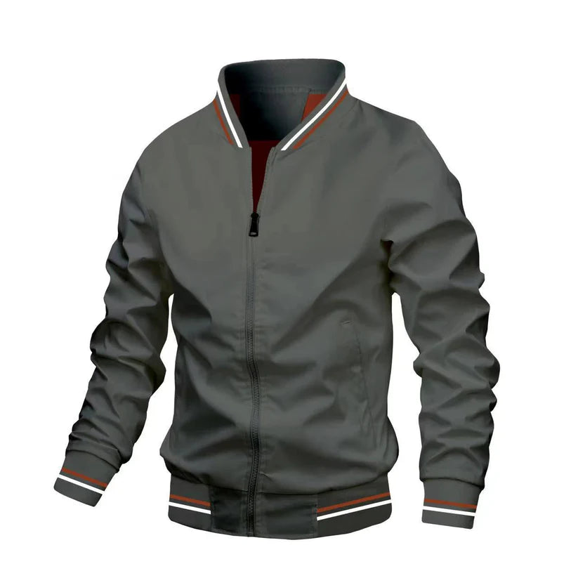 Jonas – slim fit casual jacket with stand-up collar and zipper