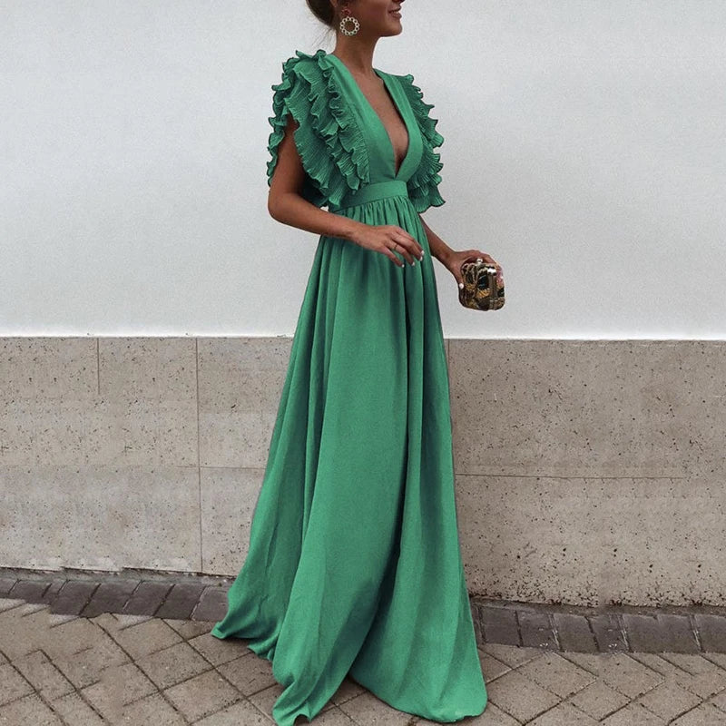 NIMA Elegante jurk met gerimpelde mouwen