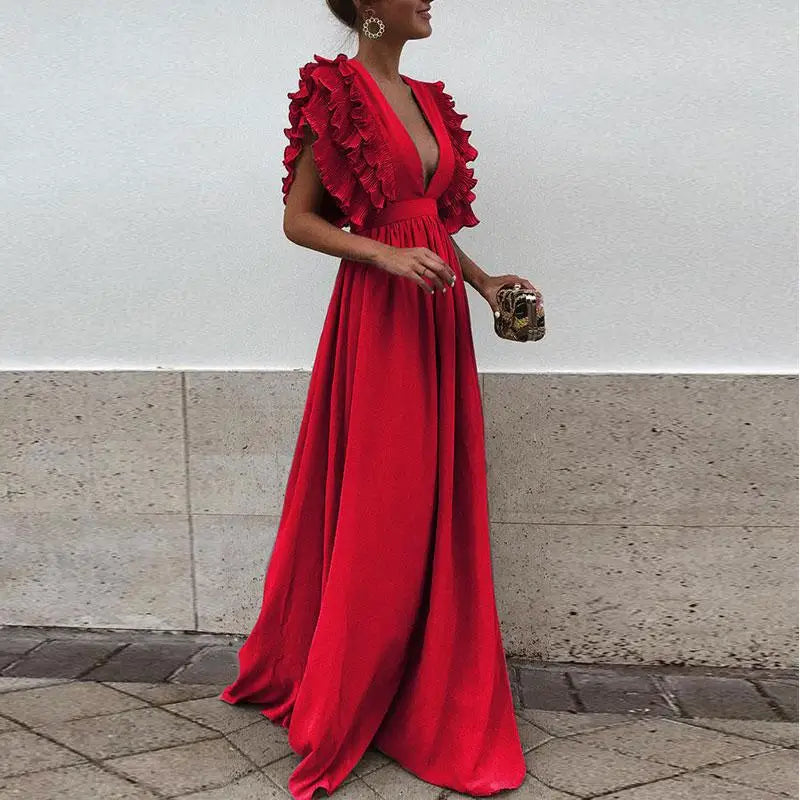 NIMA Elegante jurk met gerimpelde mouwen