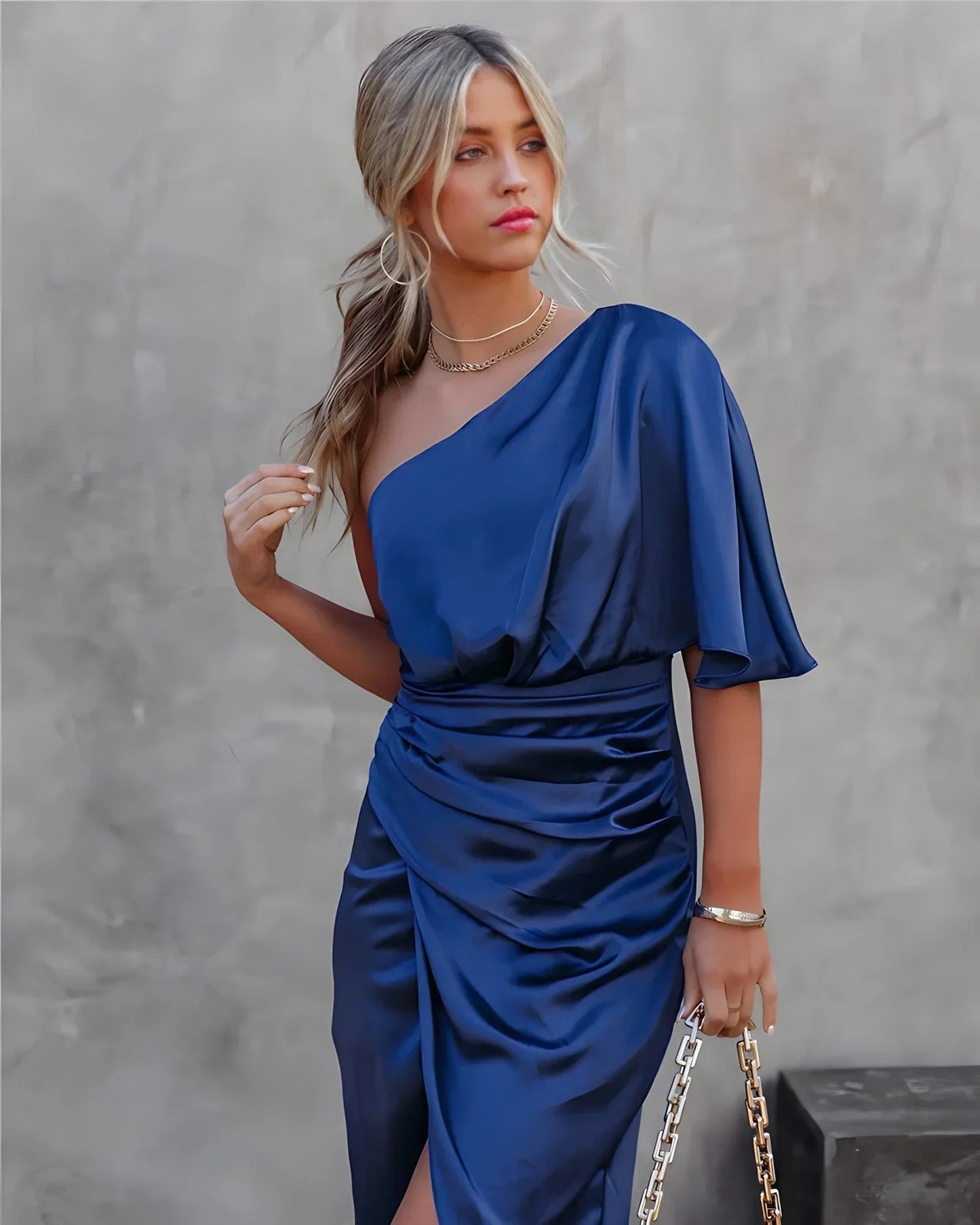 NIMA Elegantes Seidenkleid