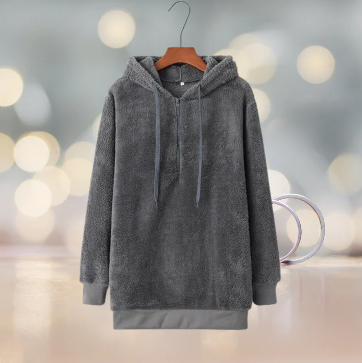 Ysabeau - damesfleece trui met capuchon