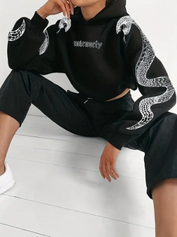 Zuri - katoenen hoodie met print