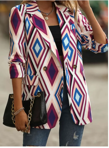Teena - blazer with geometric pattern