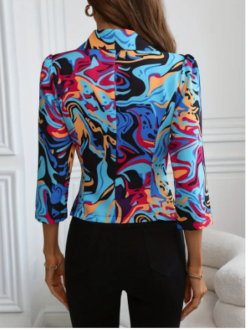 Susannah vibrant blazer with abstract print