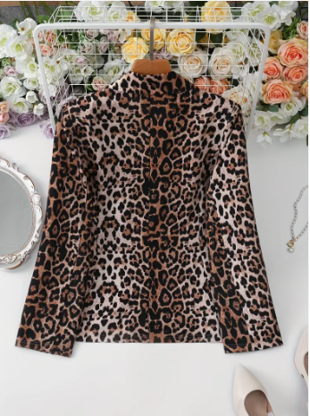 Scarlett elegant blazer with leopard print