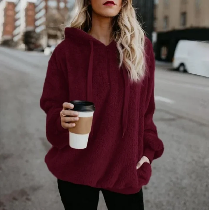 Ysabeau - damesfleece trui met capuchon