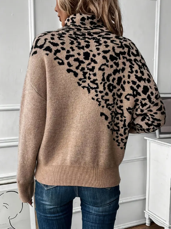 Zoila - gebreide trui met luipaardprint