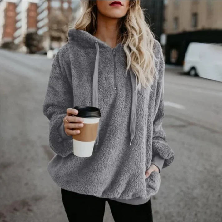 Ysabeau - damesfleece trui met capuchon