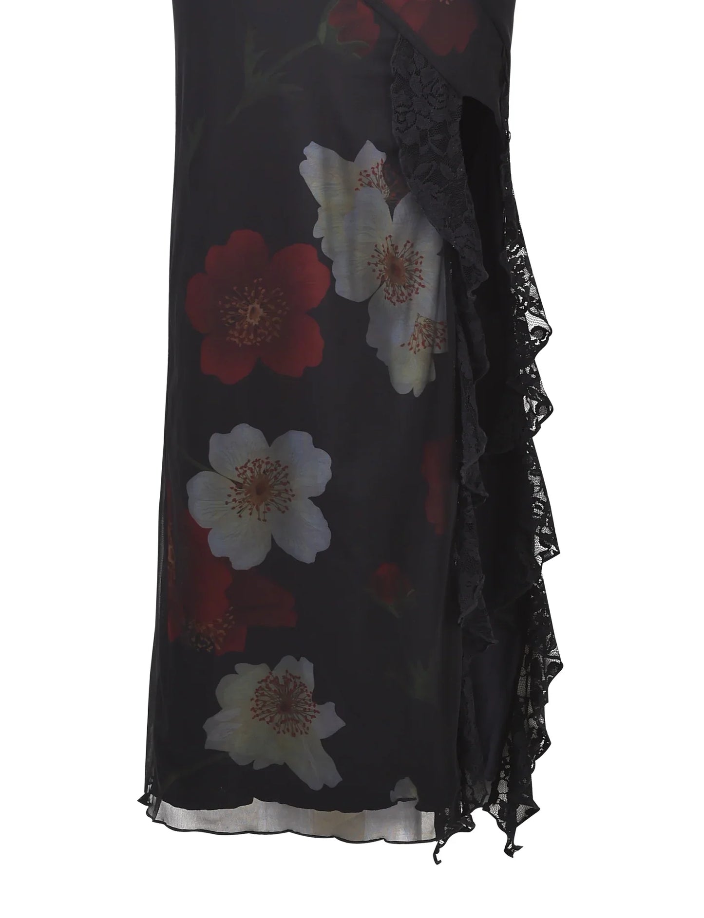 NIMA Rozen zwarte maxi jurk
