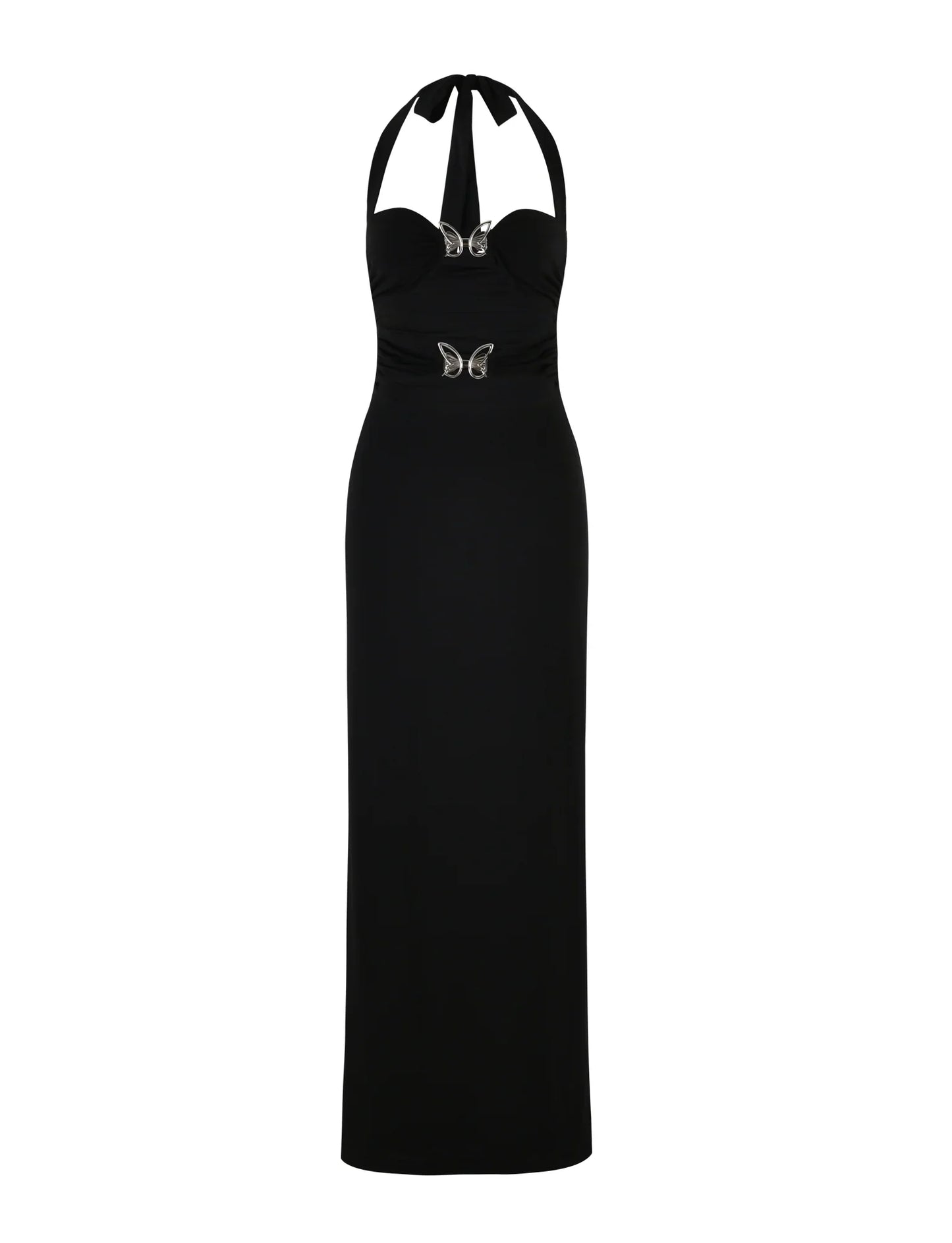 NIMA Maxi jurk met vlinderstrikdessin