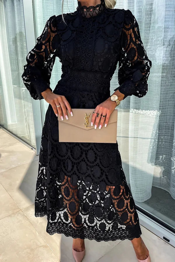 NIMA Romantische, sensuele en elegante midi-jurk