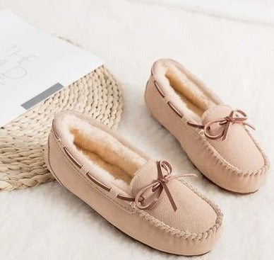 NIMA Damespantoffels in bruine bontstijl antislip