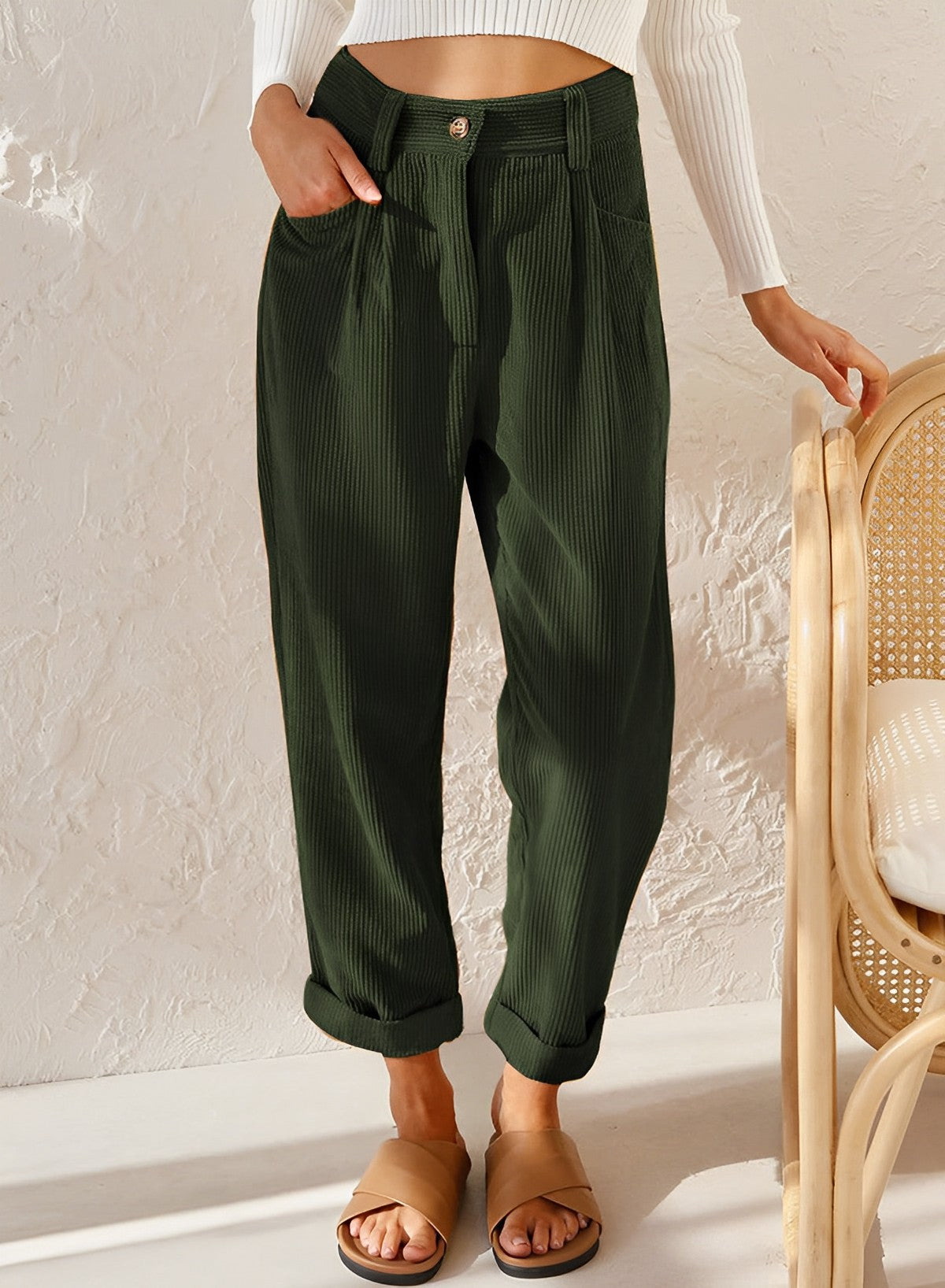 Ingrid - modieuze corduroy broek