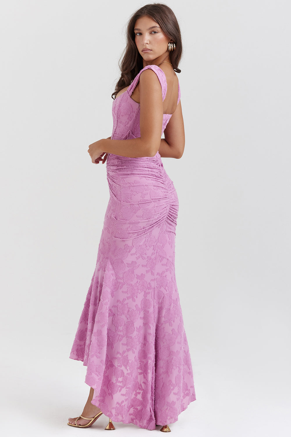 NIMA Getextureerd maxi jurk