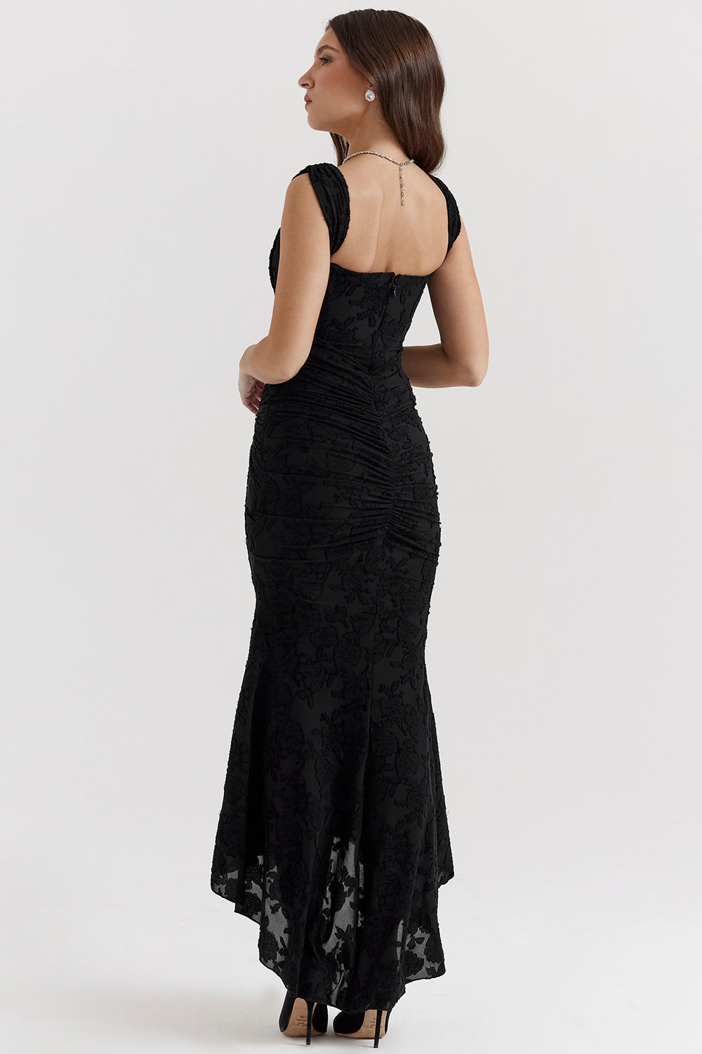 NIMA Getextureerd maxi jurk