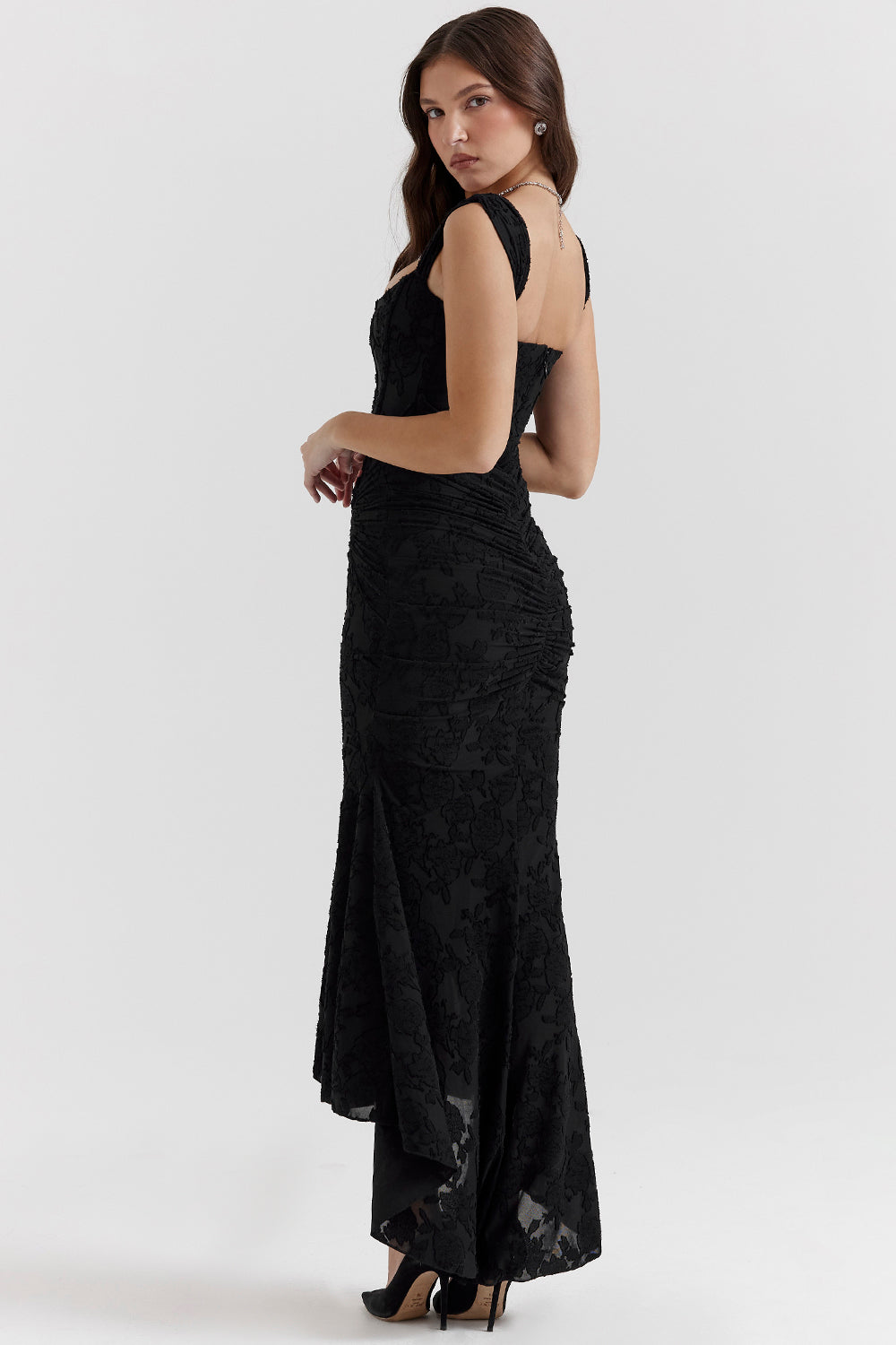 NIMA Getextureerd maxi jurk