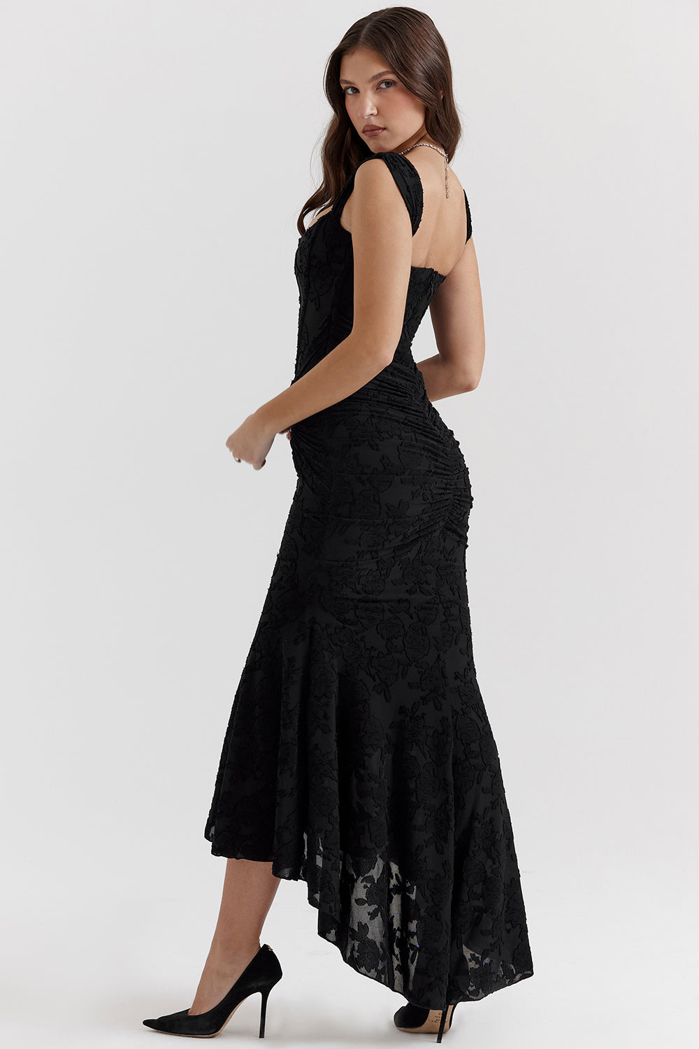 NIMA Getextureerd maxi jurk