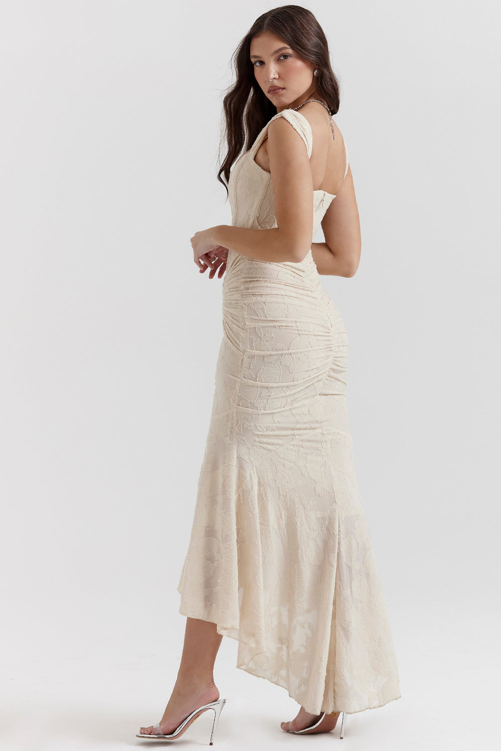 NIMA Getextureerd maxi jurk