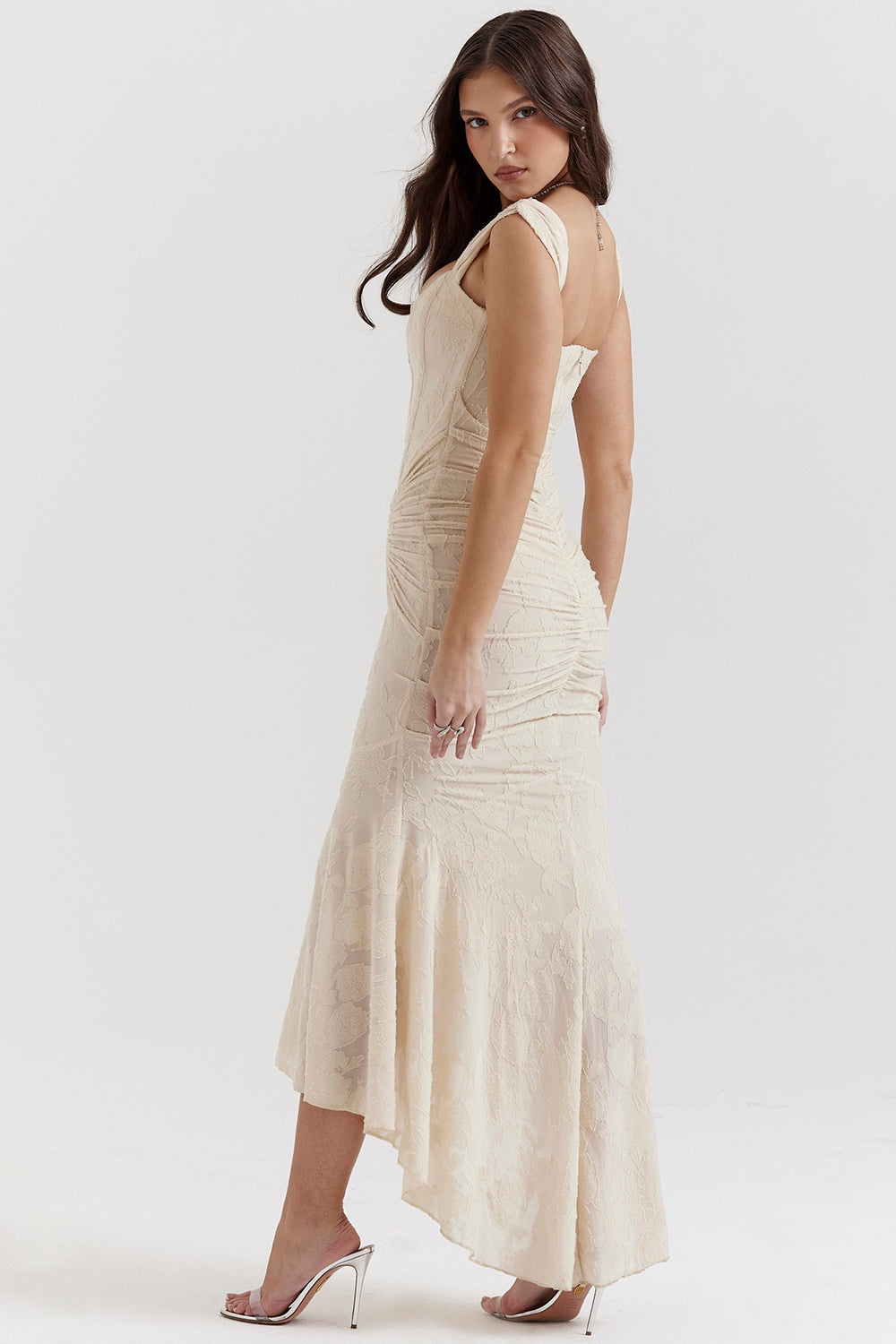 NIMA Getextureerd maxi jurk