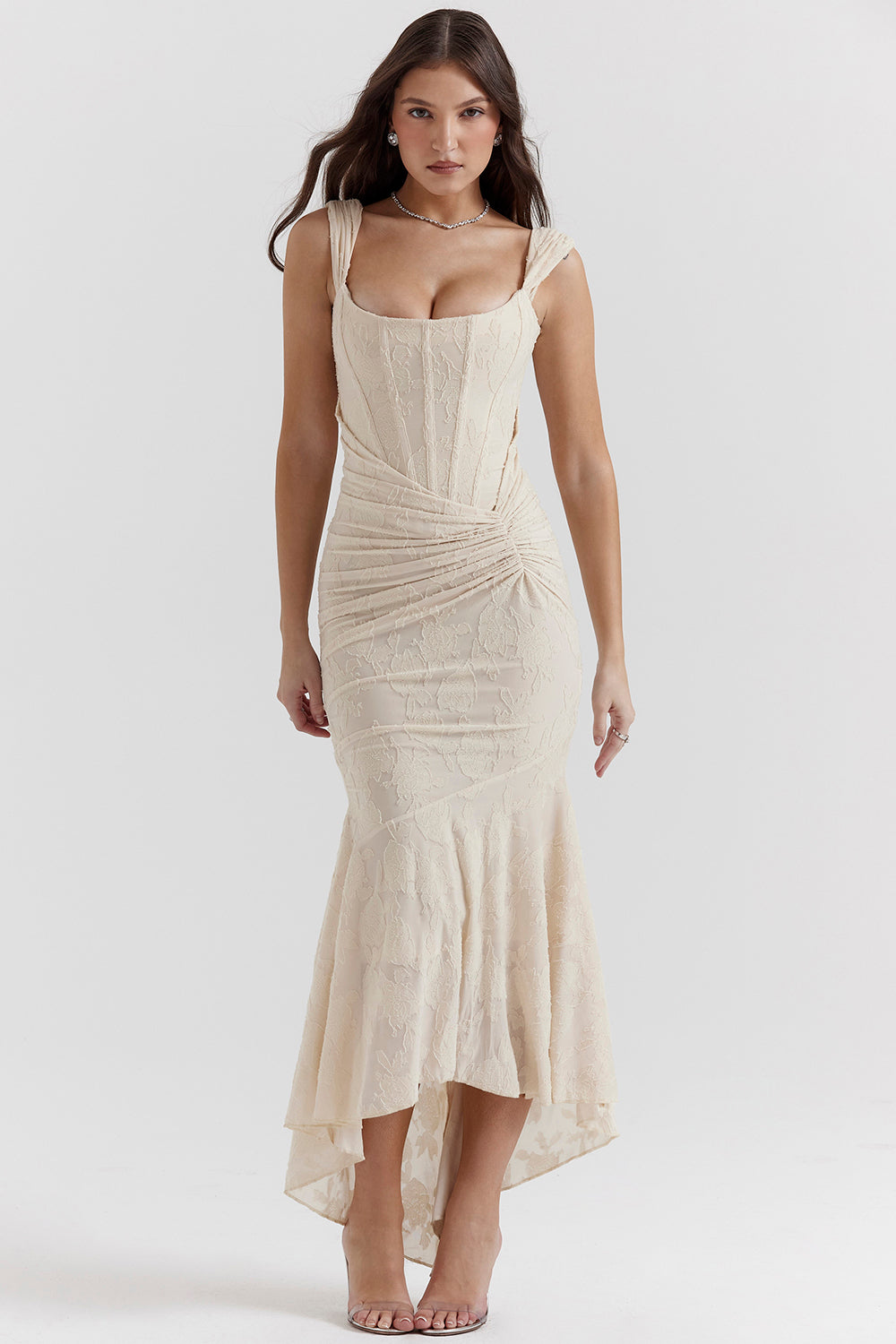 NIMA Getextureerd maxi jurk