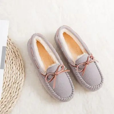 NIMA Damespantoffels in bruine bontstijl antislip