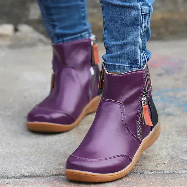 Women’s warm casual ankle boots with zipper – women