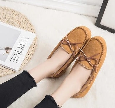NIMA Damespantoffels in bruine bontstijl antislip