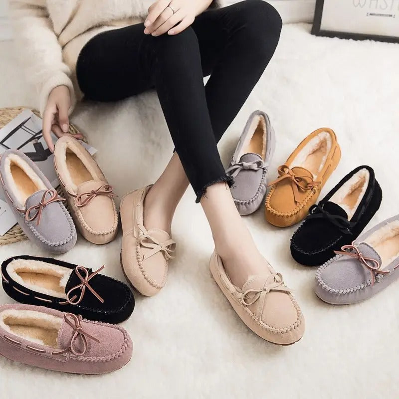 NIMA Damespantoffels in bruine bontstijl antislip