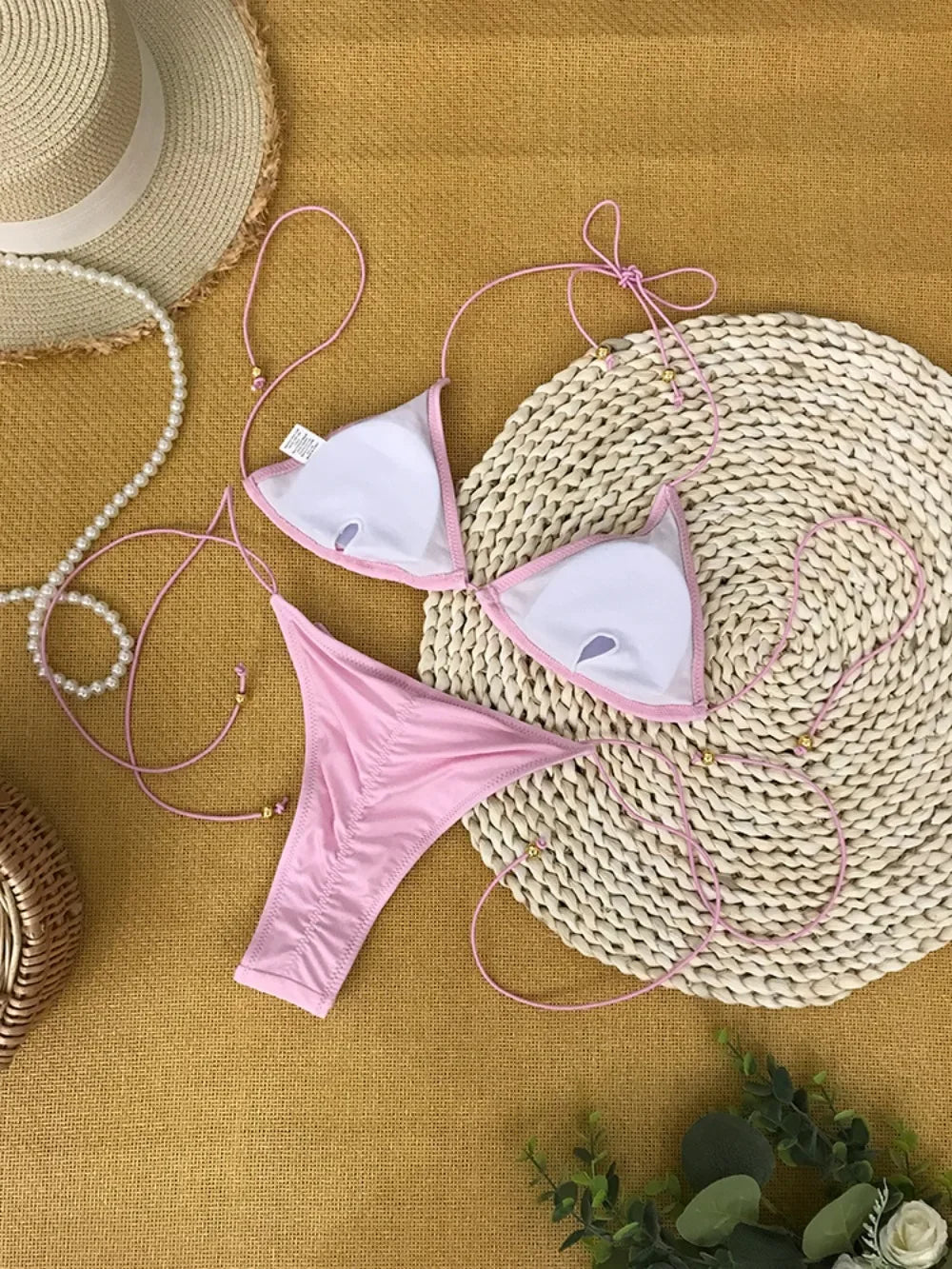NIMA rode micro eenvoudig ademende brazilian bikini