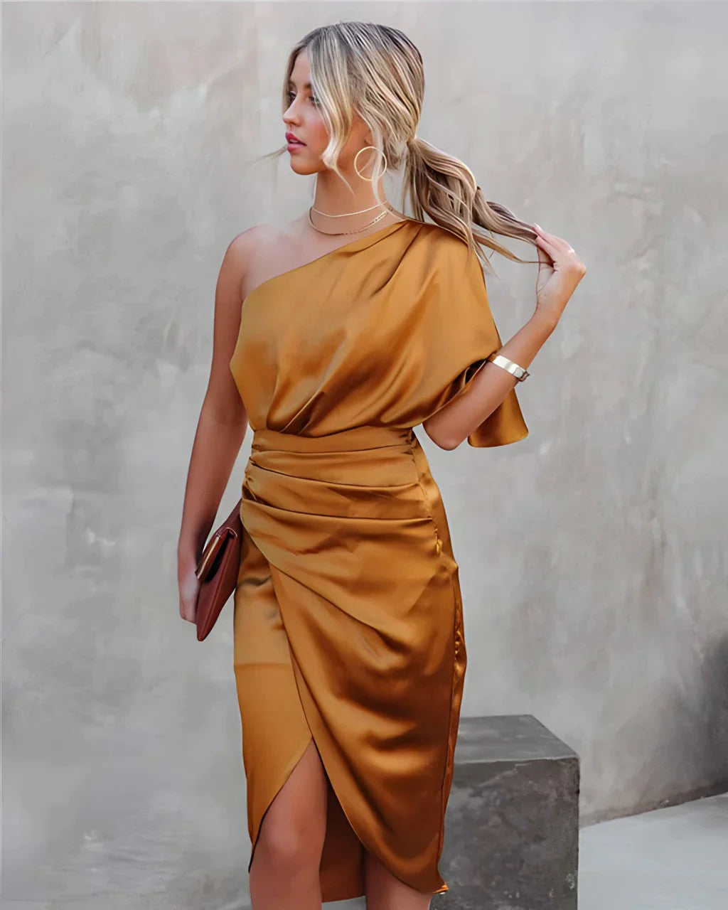 NIMA Elegantes Seidenkleid