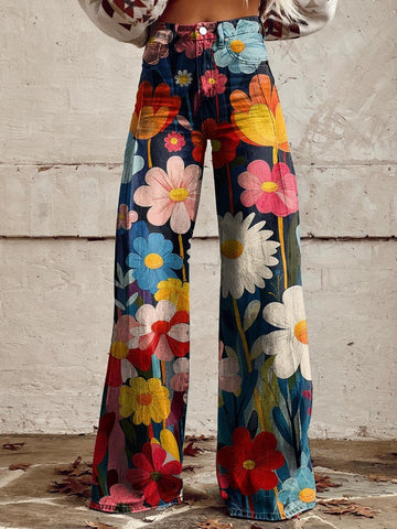 Wide - patterned trousers
