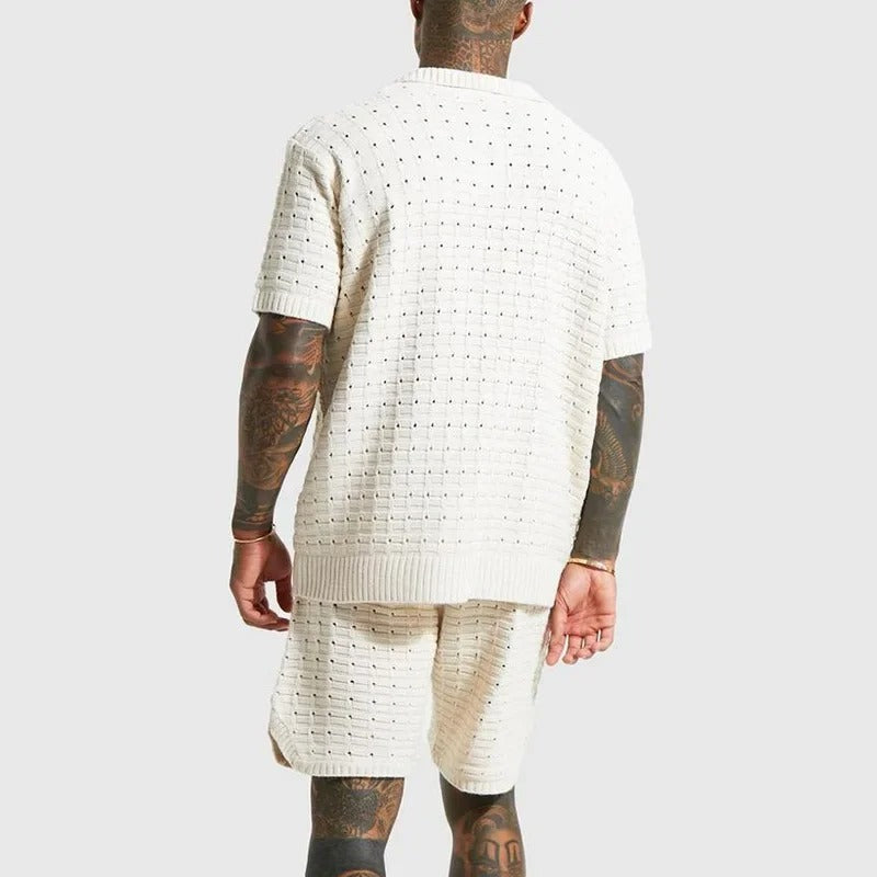 NIMA Oversized Gebreid Poloshirt