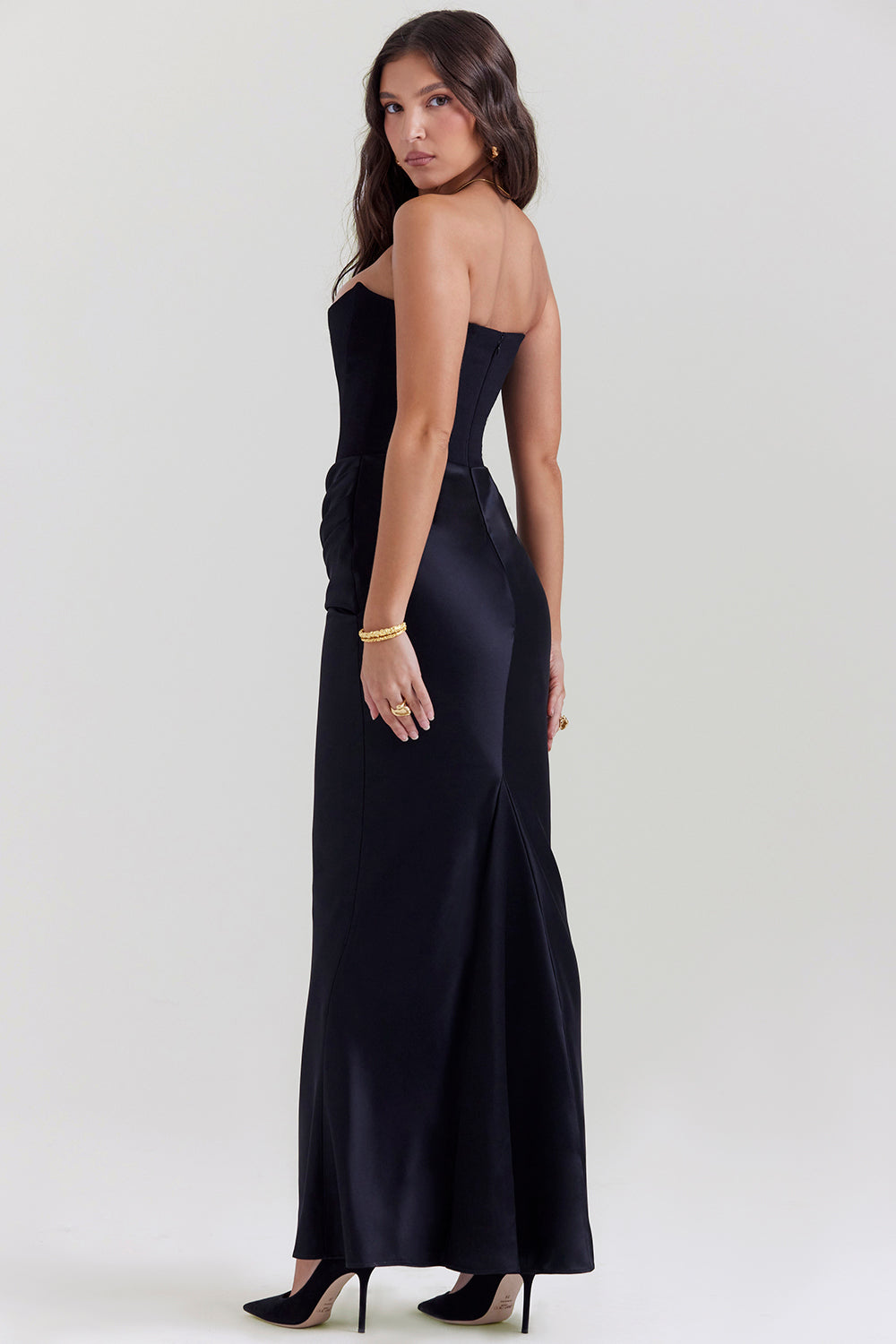 NIMA Elegant strapless korset maxi jurk
