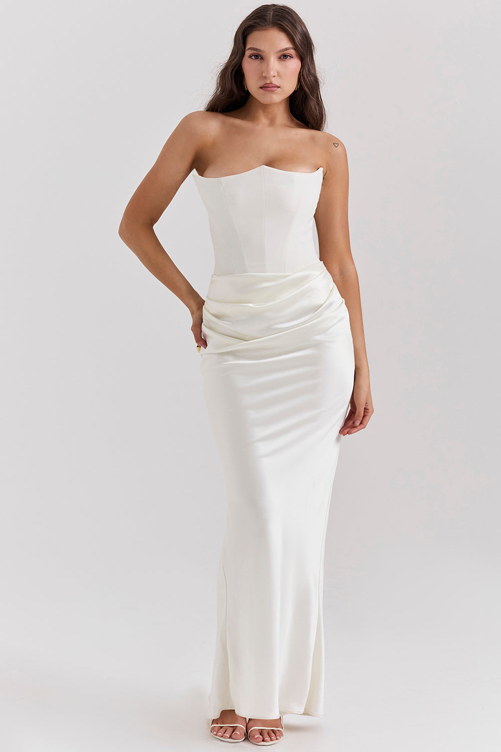NIMA Elegant strapless korset maxi jurk