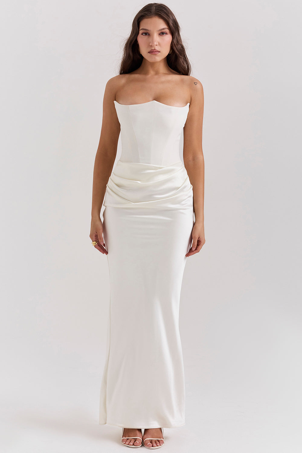 NIMA Elegant strapless korset maxi jurk