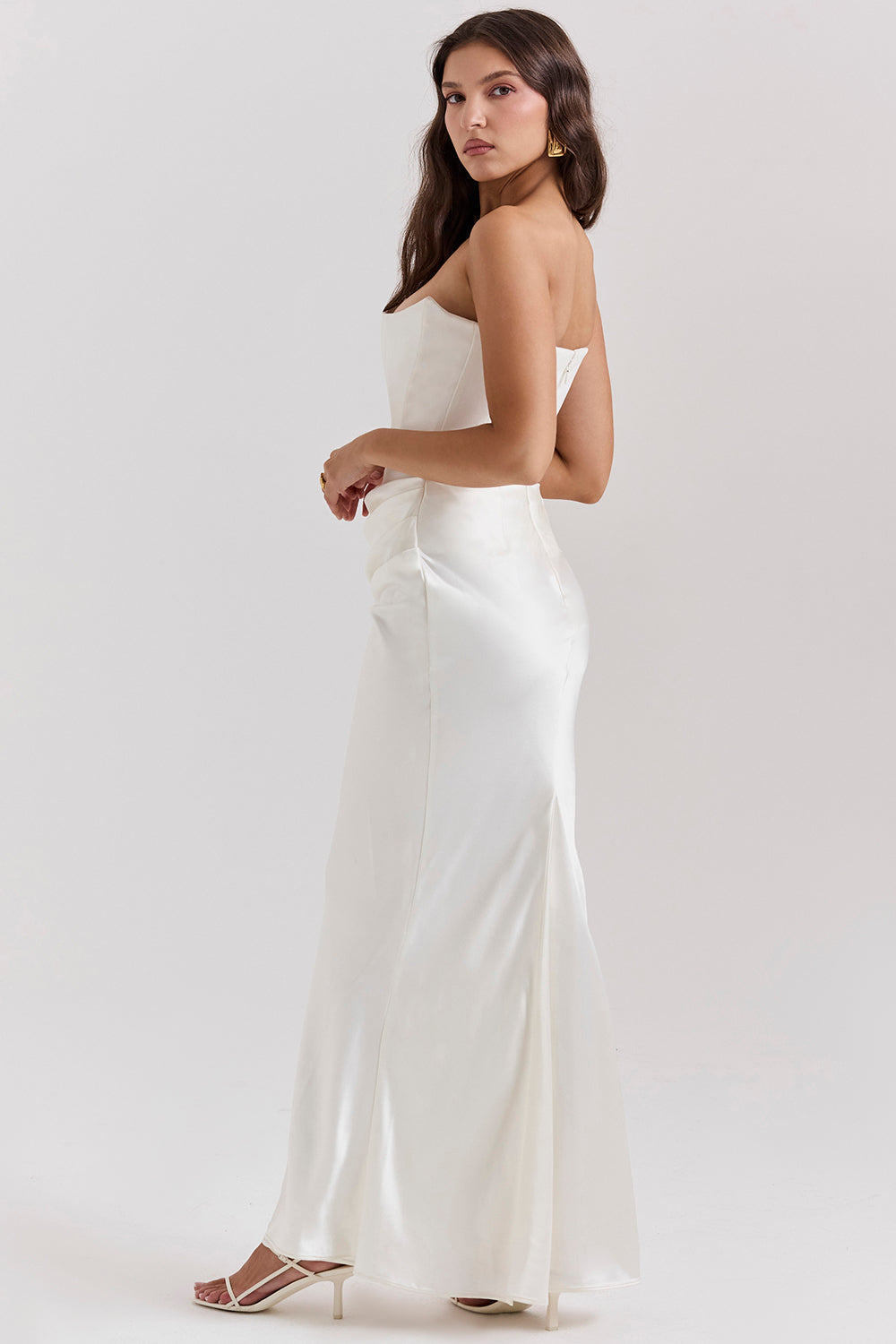 NIMA Elegant strapless korset maxi jurk
