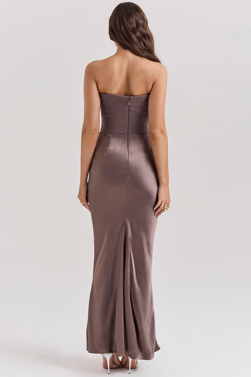 NIMA Elegant strapless korset maxi jurk