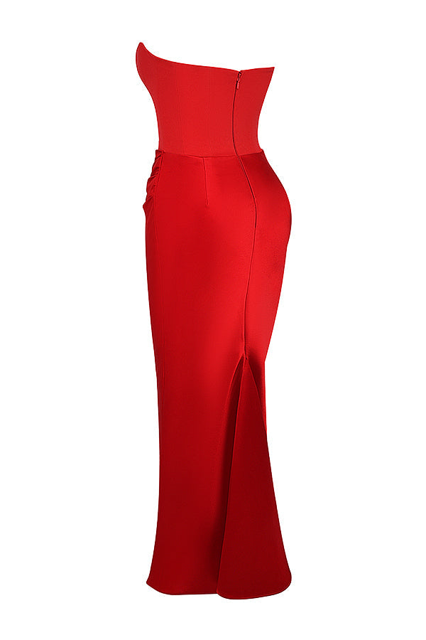 NIMA Elegant strapless korset maxi jurk
