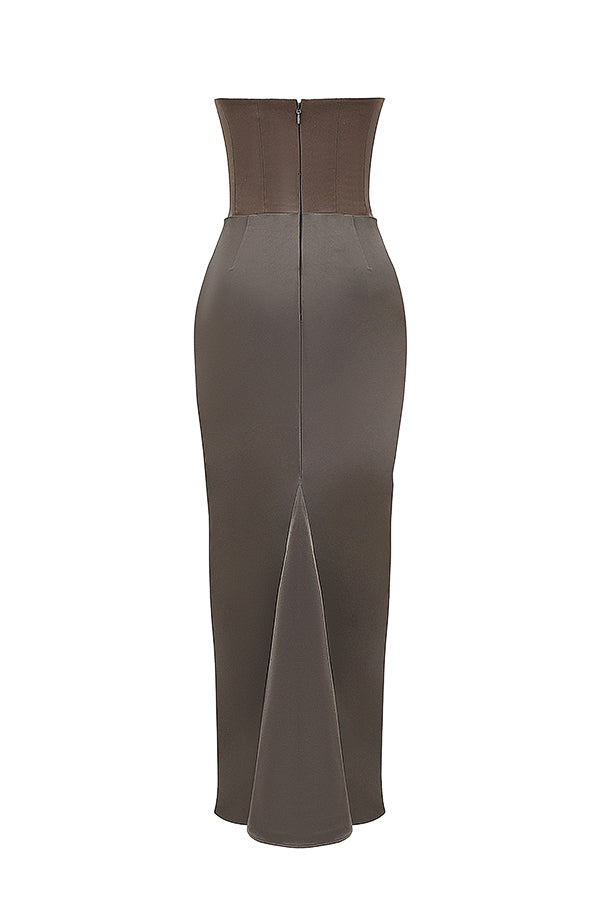 NIMA Elegant strapless korset maxi jurk